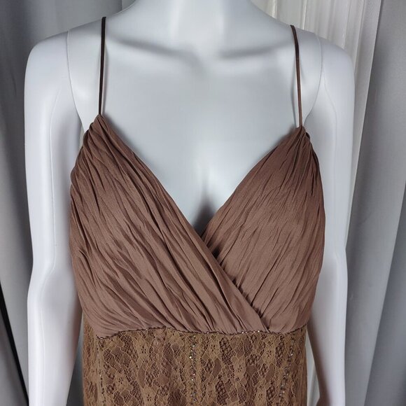 Lane Bryant Plus Size 16 Brown Lace Maxi Dress NWT Formal Gown Evening Wedding - Picture 3 of 12